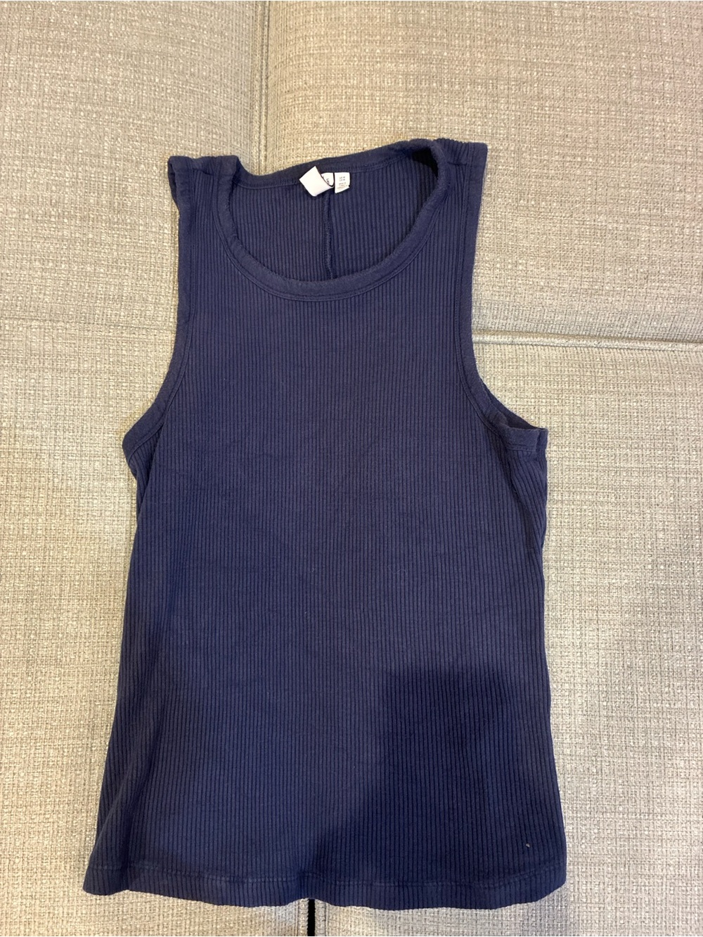 & Other Stories Navy Ribbed Tank Top
